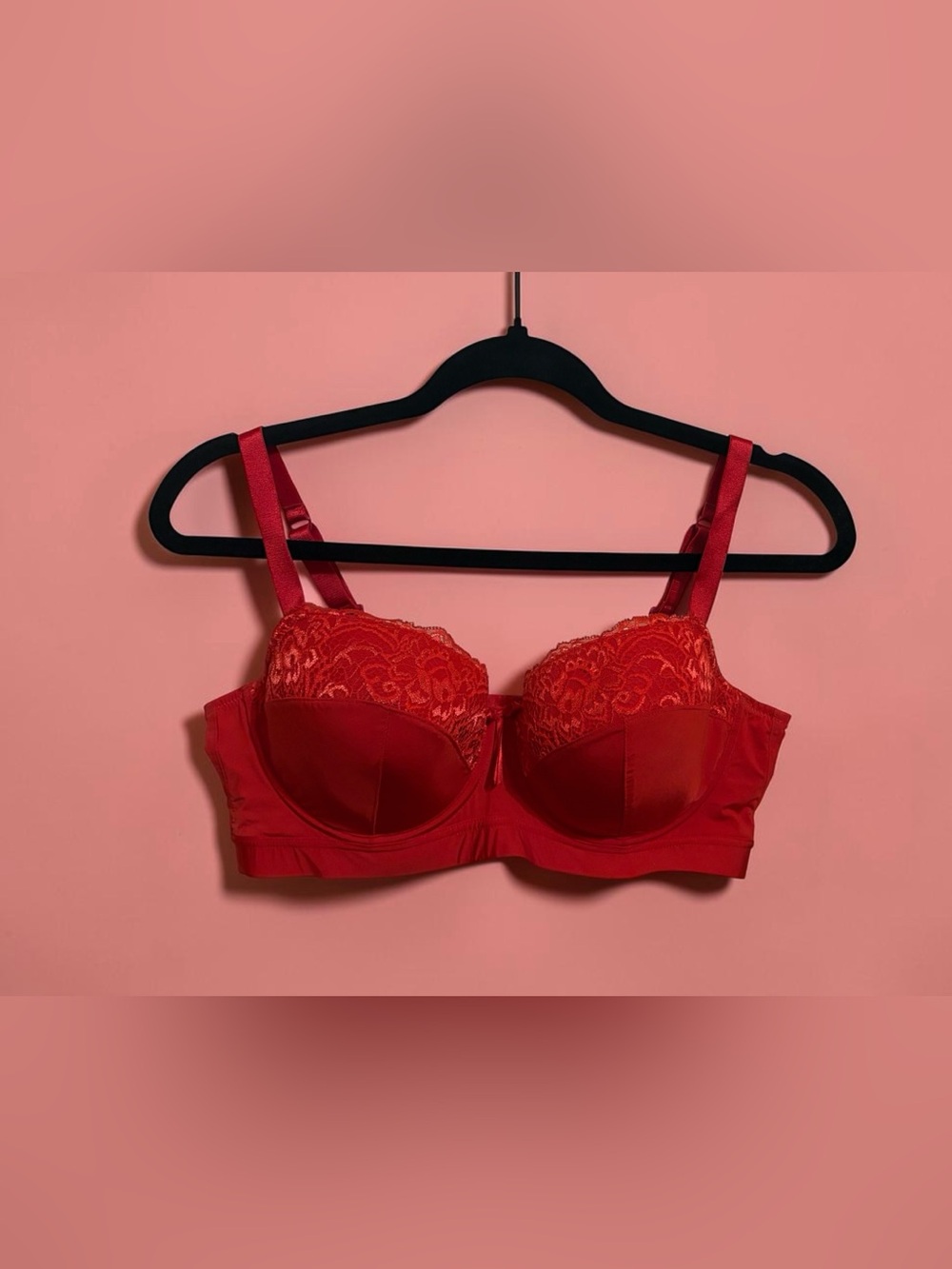 Frederick's of Hollywood Red Lace Balconette Bra